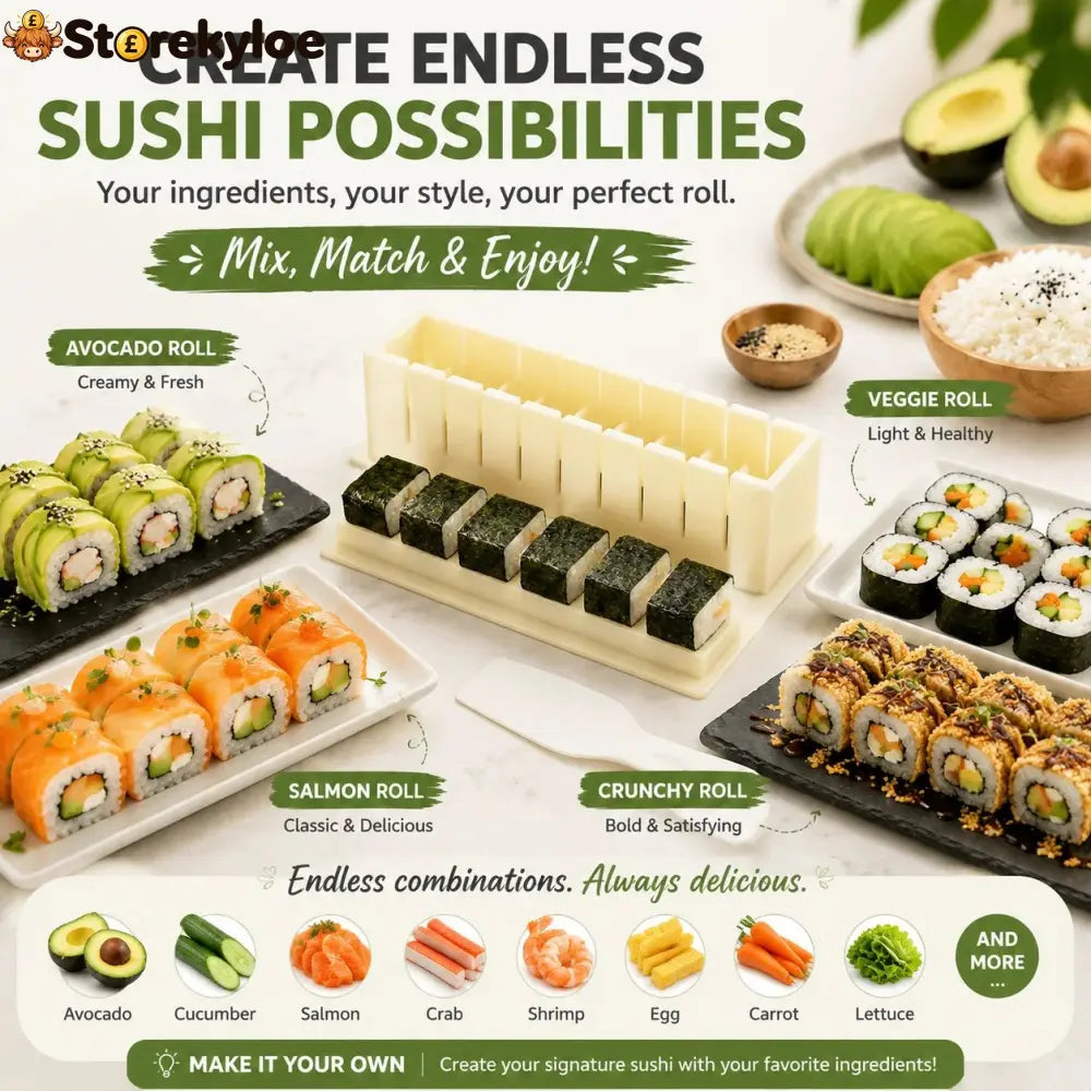 🍣 Sushi Maker Mold – Perfect Homemade Rolls Made Easy