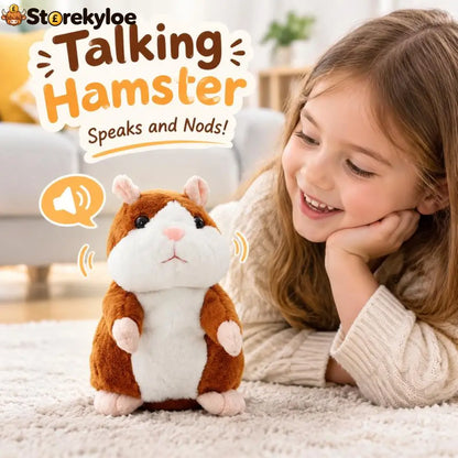 ✨Talking Hamster Plush – repeats whatever you say auto head-shaking hilarious fun for kids & adults.🎁 - Houseware &