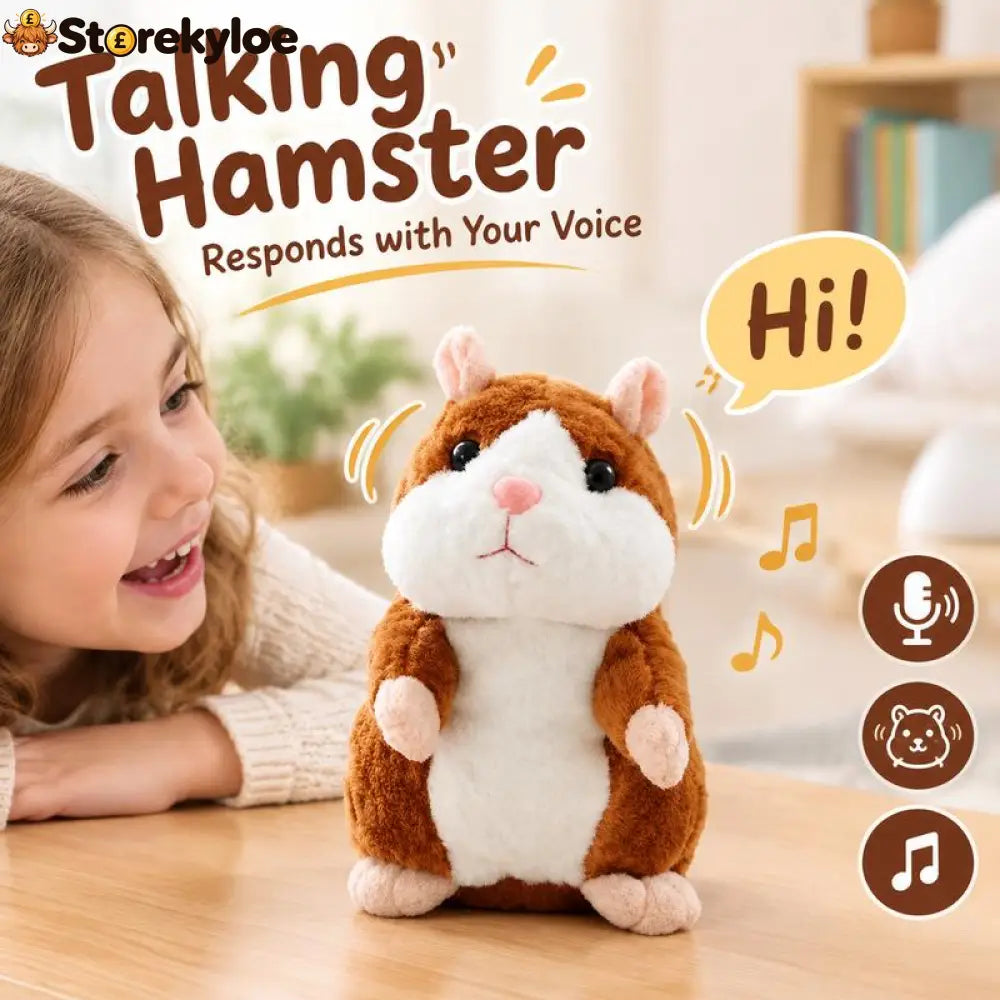 ✨Talking Hamster Plush – repeats whatever you say auto head-shaking hilarious fun for kids & adults.🎁 - Houseware &