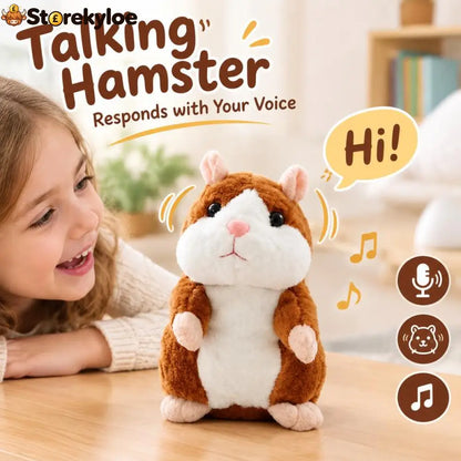 ✨Talking Hamster Plush – repeats whatever you say auto head-shaking hilarious fun for kids & adults.🎁 - Houseware &