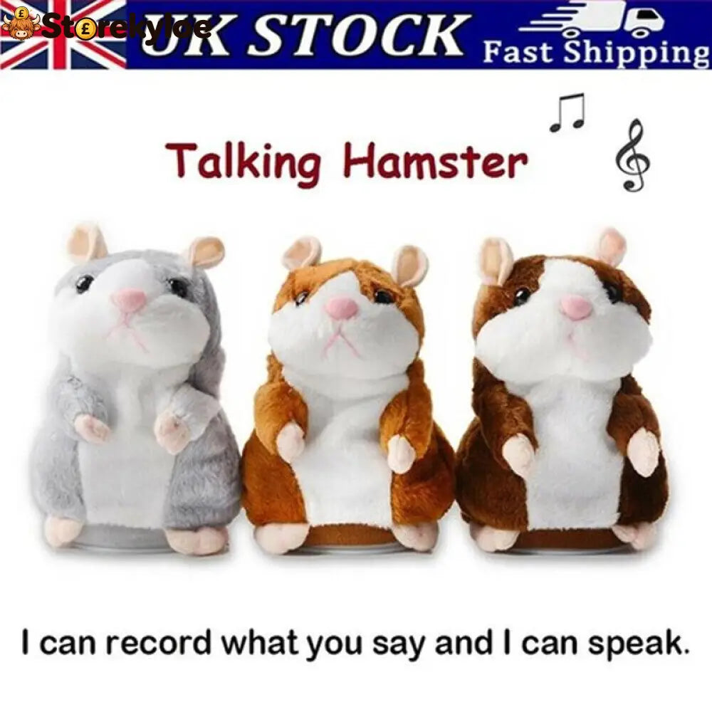 ✨Talking Hamster Plush – repeats whatever you say auto head-shaking hilarious fun for kids & adults.🎁 - Light-Brown