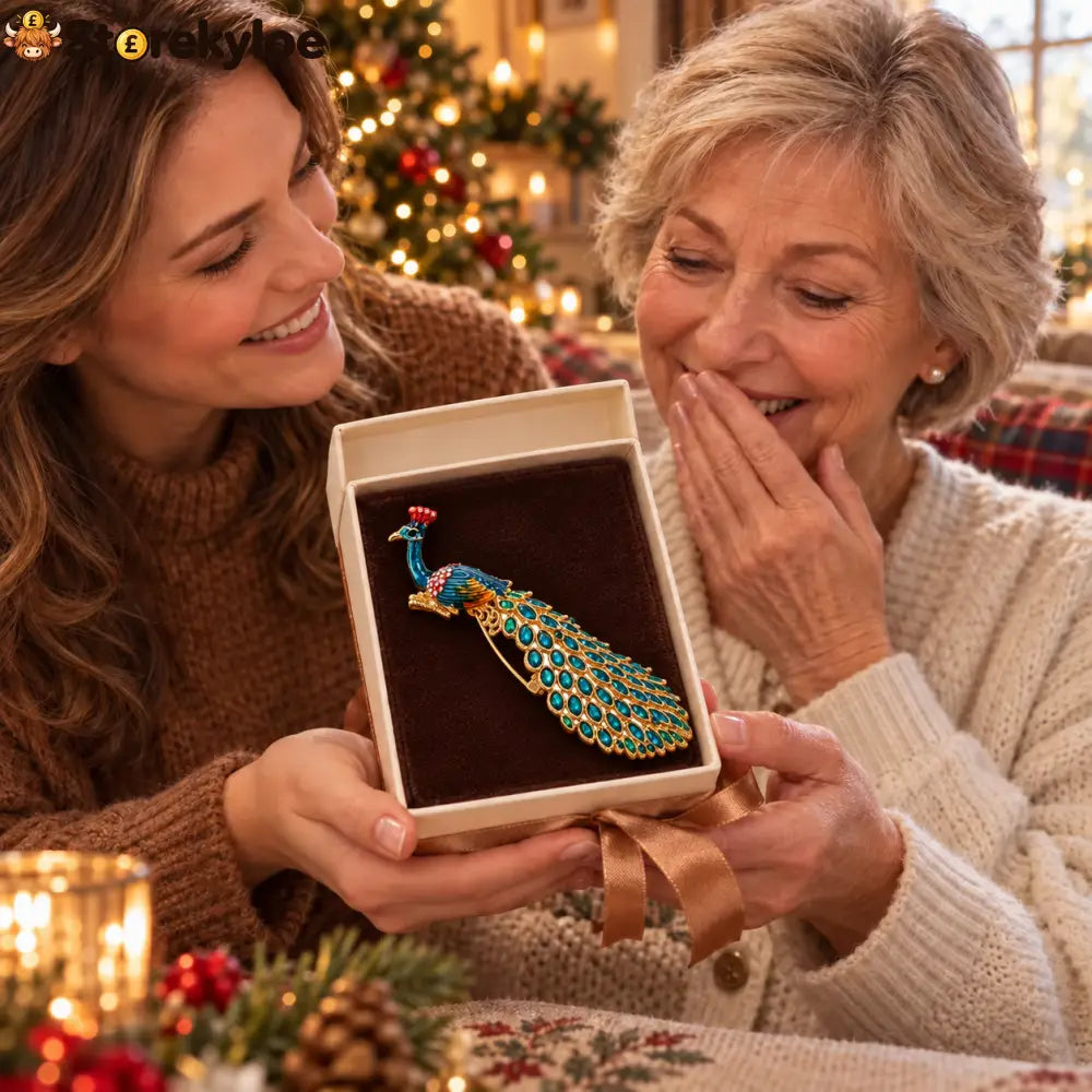 ⏳ LIMITED‑TIME FREE SHIPPING OVER £20 🦚💙teal Crystal Peacock Enamel Vintage Brooch 🦚💙