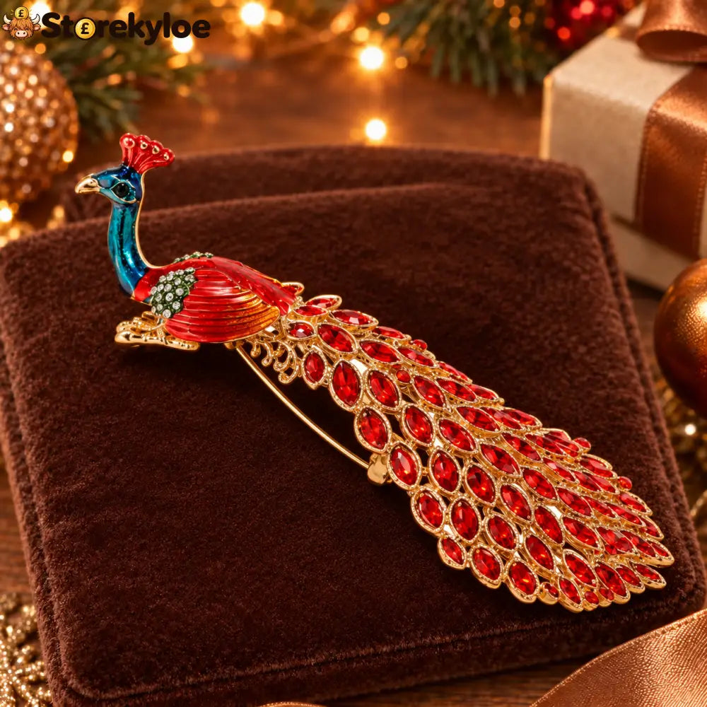 ⏳ LIMITED‑TIME FREE SHIPPING OVER £20 🦚💙teal Crystal Peacock Enamel Vintage Brooch 🦚💙 - B