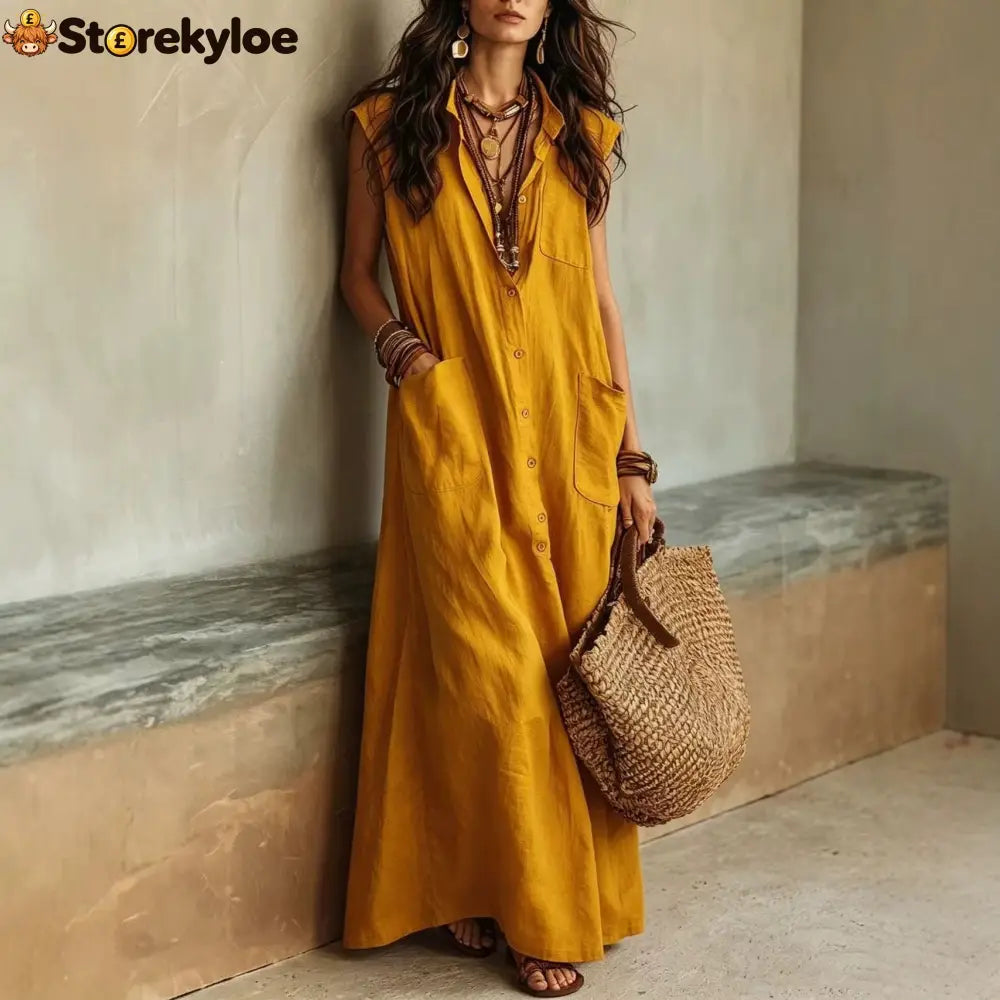 Temperament Commuting Off-Shoulder Bohemian Vacation Loose Shirt Dress