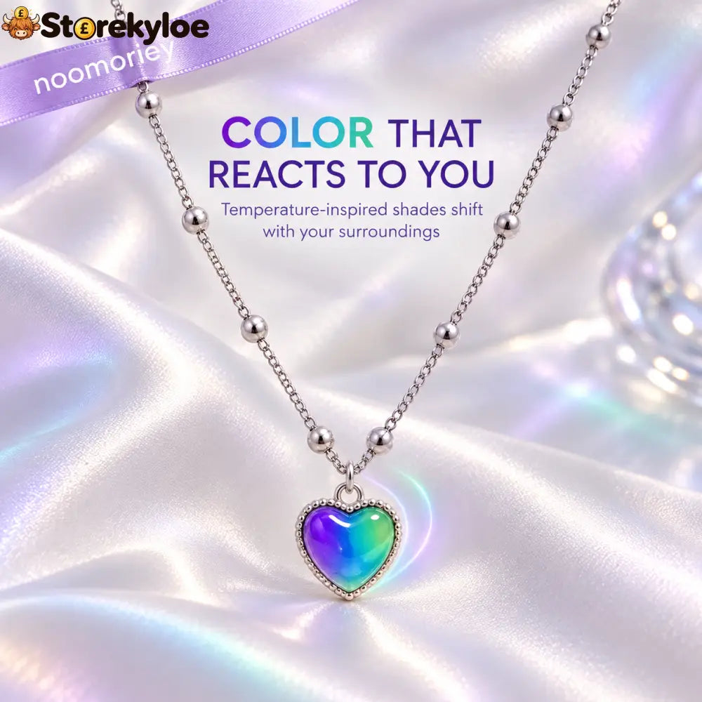 Temperature-Sensitive Color-Changing Heart Necklace for Women - Necklace