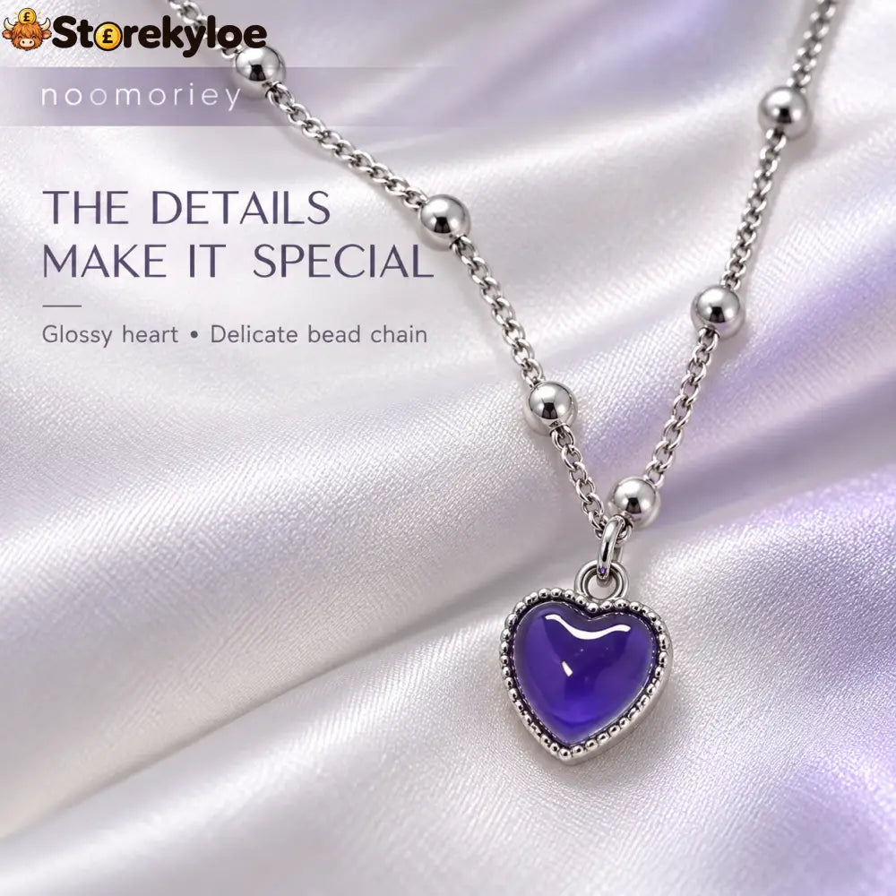 Temperature-Sensitive Color-Changing Heart Necklace for Women