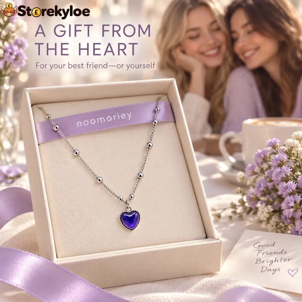 Temperature-Sensitive Color-Changing Heart Necklace for Women - 🔥Necklace + Bracelet