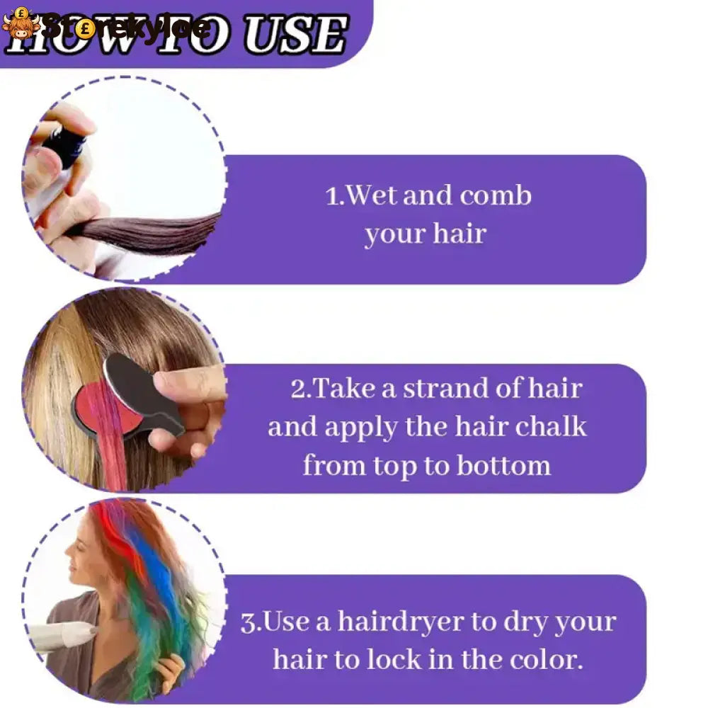 Temporary Hair Chalk Set for Girls