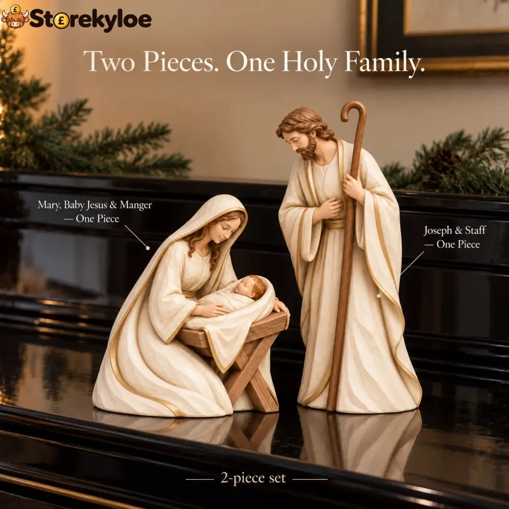 The First Christmas, Ivory & Gold Holy Family Nativity Set