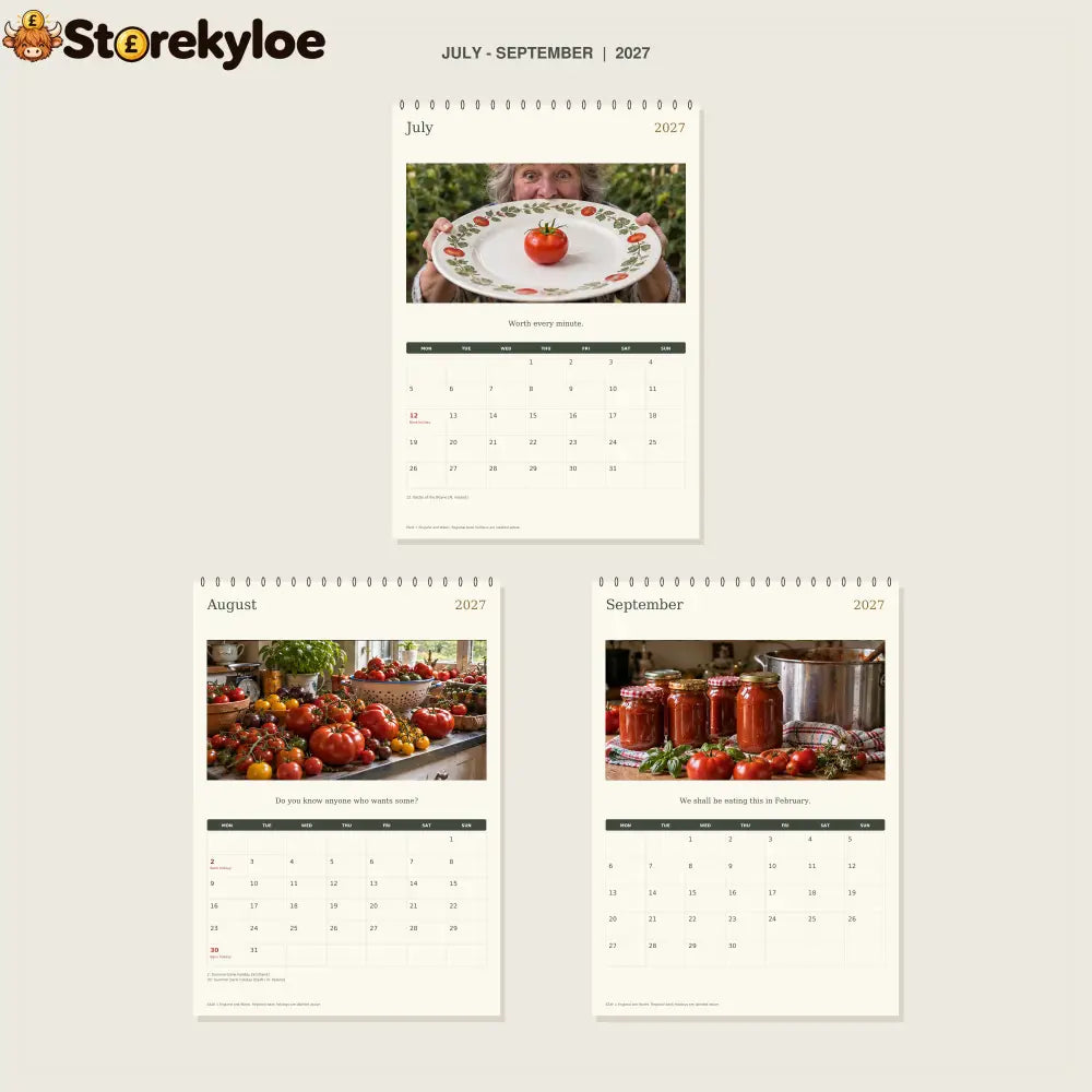 🔥The Great British Tomato Obsession - 2027 A4 Wall Calendar