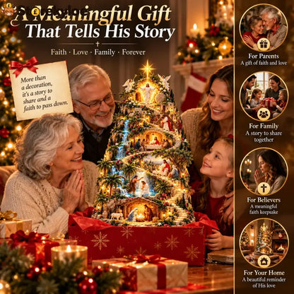 ✝️ The Journey of Faith™ – Lighted 3D Jesus Life Story Mountain with 6 Sacred Biblical Scenes