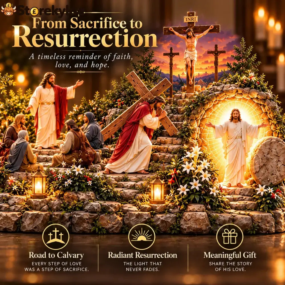 🎁The Journey of Jesus™ – Lighted 3D Biblical Story Centerpiece | Six Sacred Moments of Faith