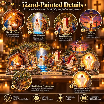 🎁The Journey of Jesus™ – Lighted 3D Biblical Story Centerpiece | Six Sacred Moments of Faith