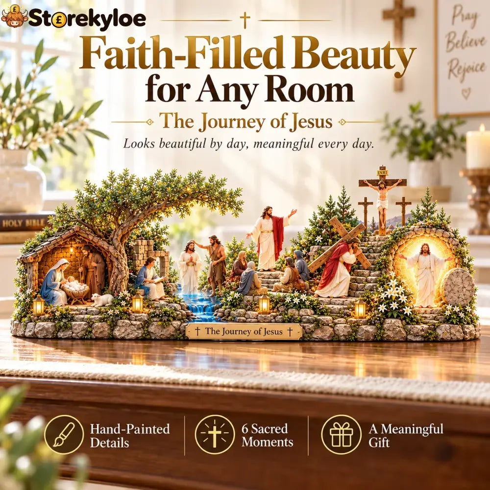 🎁The Journey of Jesus™ – Lighted 3D Biblical Story Centerpiece | Six Sacred Moments of Faith
