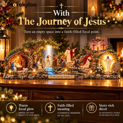 🎁The Journey of Jesus™ – Lighted 3D Biblical Story Centerpiece | Six Sacred Moments of Faith