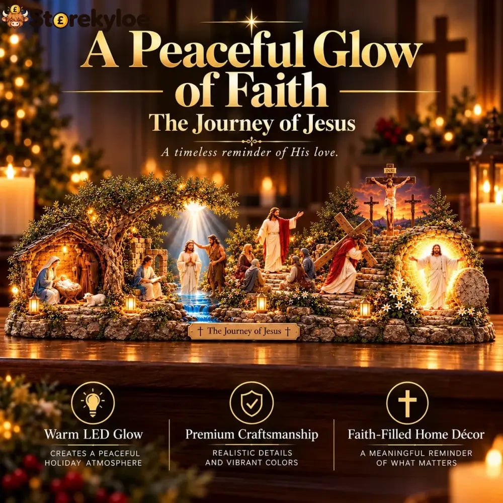 🎁The Journey of Jesus™ – Lighted 3D Biblical Story Centerpiece | Six Sacred Moments of Faith