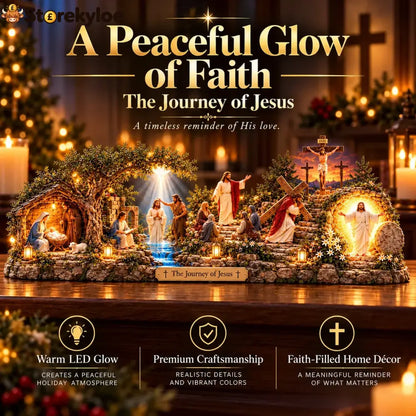 🎁The Journey of Jesus™ – Lighted 3D Biblical Story Centerpiece | Six Sacred Moments of Faith