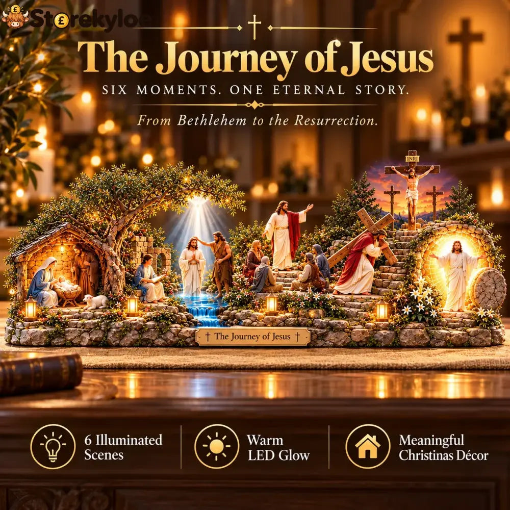 🎁The Journey of Jesus™ – Lighted 3D Biblical Story Centerpiece | Six Sacred Moments of Faith