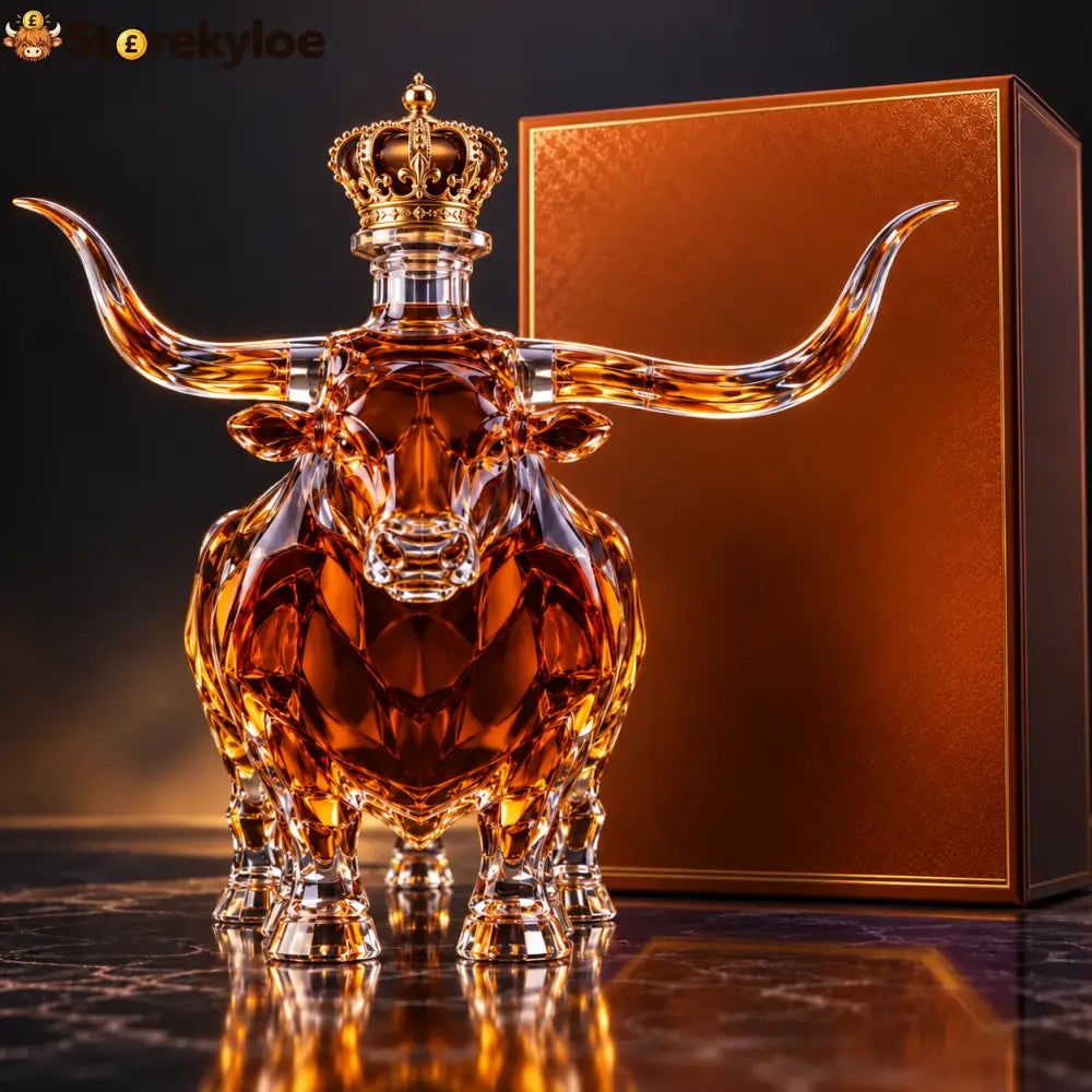 THE ROYAL BULL 👑 Crown Crystal Whiskey Decanter