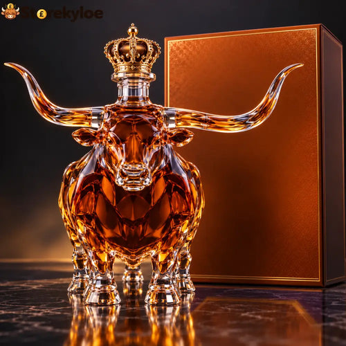 THE ROYAL BULL 👑 Crown Crystal Whiskey Decanter