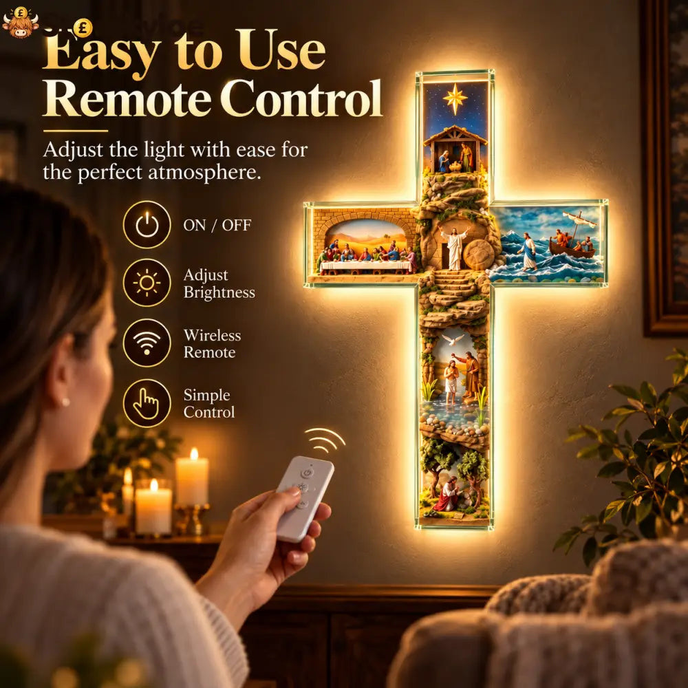 The Vigil Cross™ – Illuminated Biblical Story Wall Cross - ✝️ 1 Cross