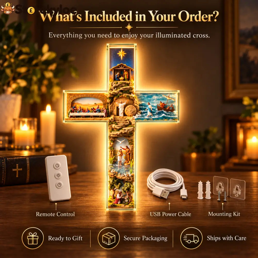 The Vigil Cross™ – Illuminated Biblical Story Wall Cross - ✝️ 1 Cross
