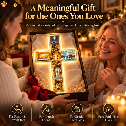 The Vigil Cross™ – Illuminated Biblical Story Wall Cross - ✝️ 1 Cross