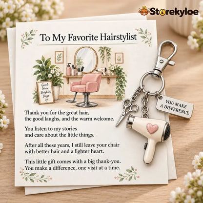 ✨ The ’You Make a Difference’ Appreciation Gift Set – Keychain & Greeting Card ✨