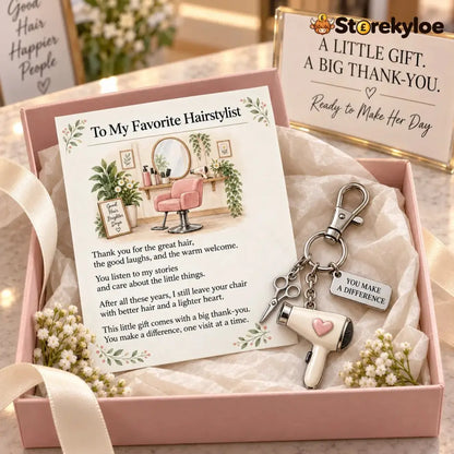 ✨ The ’You Make a Difference’ Appreciation Gift Set – Keychain & Greeting Card ✨