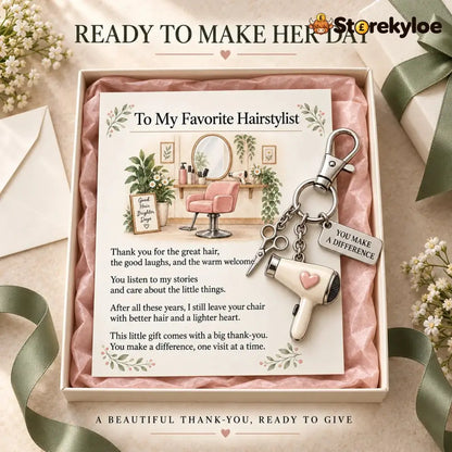 ✨ The ’You Make a Difference’ Appreciation Gift Set – Keychain & Greeting Card ✨