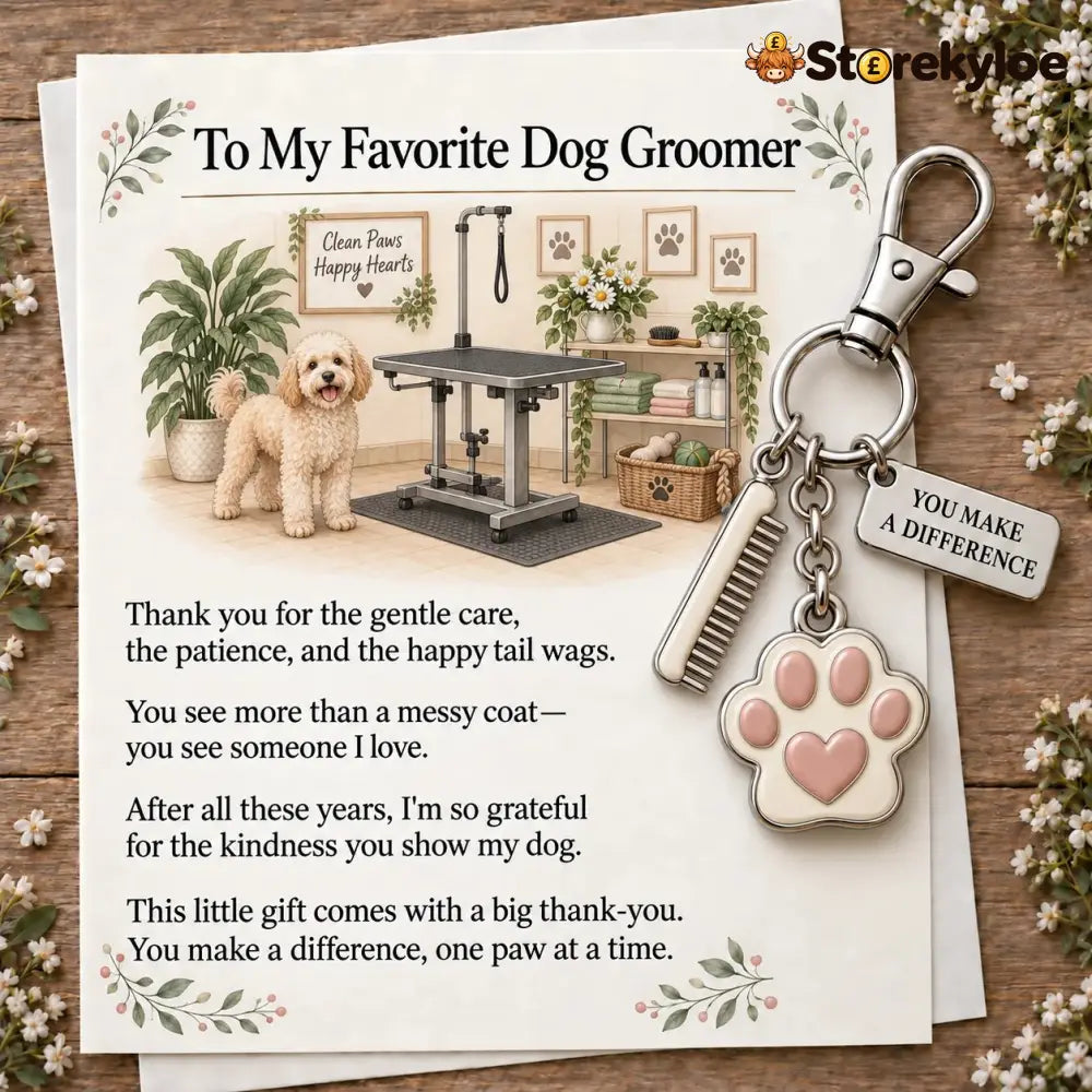 ✨ The ’You Make a Difference’ Appreciation Gift Set – Keychain & Greeting Card ✨ - 🐾 Dog Groomer / Buy 1
