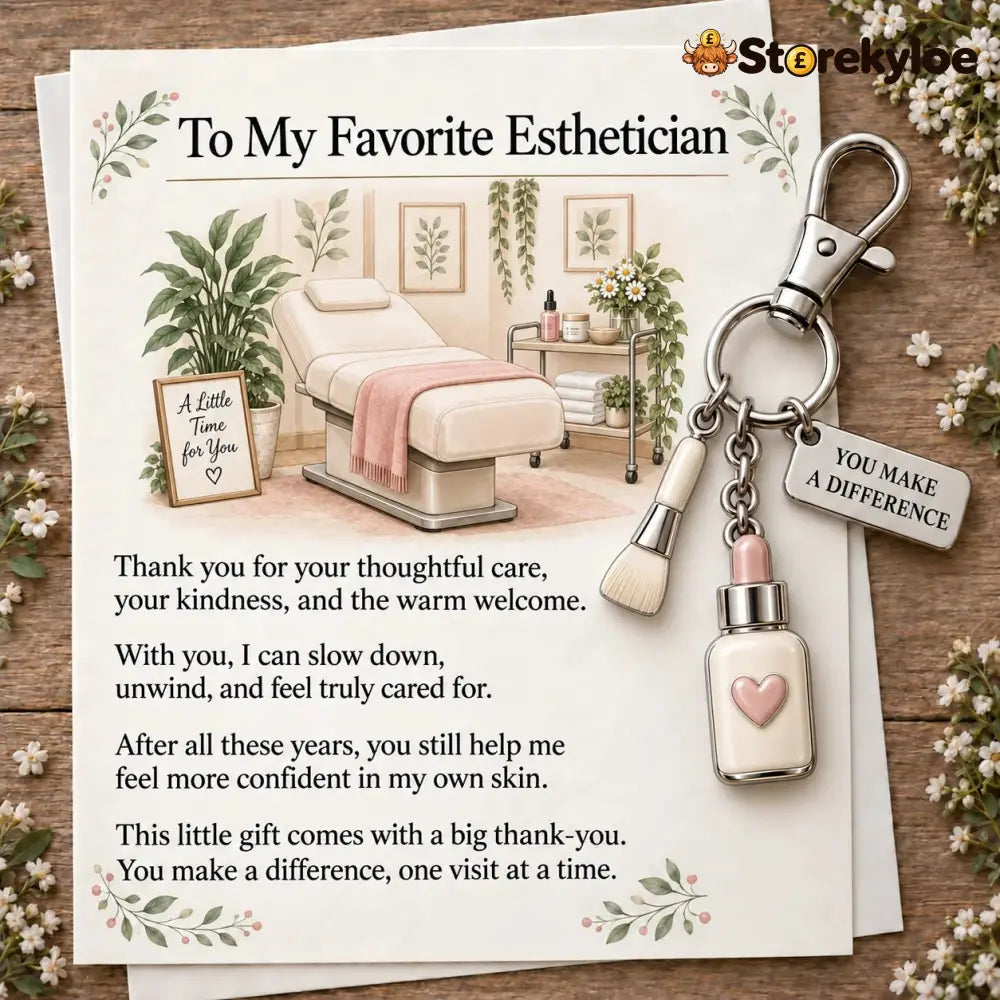 ✨ The ’You Make a Difference’ Appreciation Gift Set – Keychain & Greeting Card ✨ - 🧖♀️ Esthetician / Buy 1