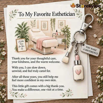 ✨ The ’You Make a Difference’ Appreciation Gift Set – Keychain & Greeting Card ✨ - 🧖♀️ Esthetician / Buy 1
