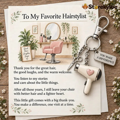 ✨ The ’You Make a Difference’ Appreciation Gift Set – Keychain & Greeting Card ✨ - ✂️ Hairstylist / Buy 1