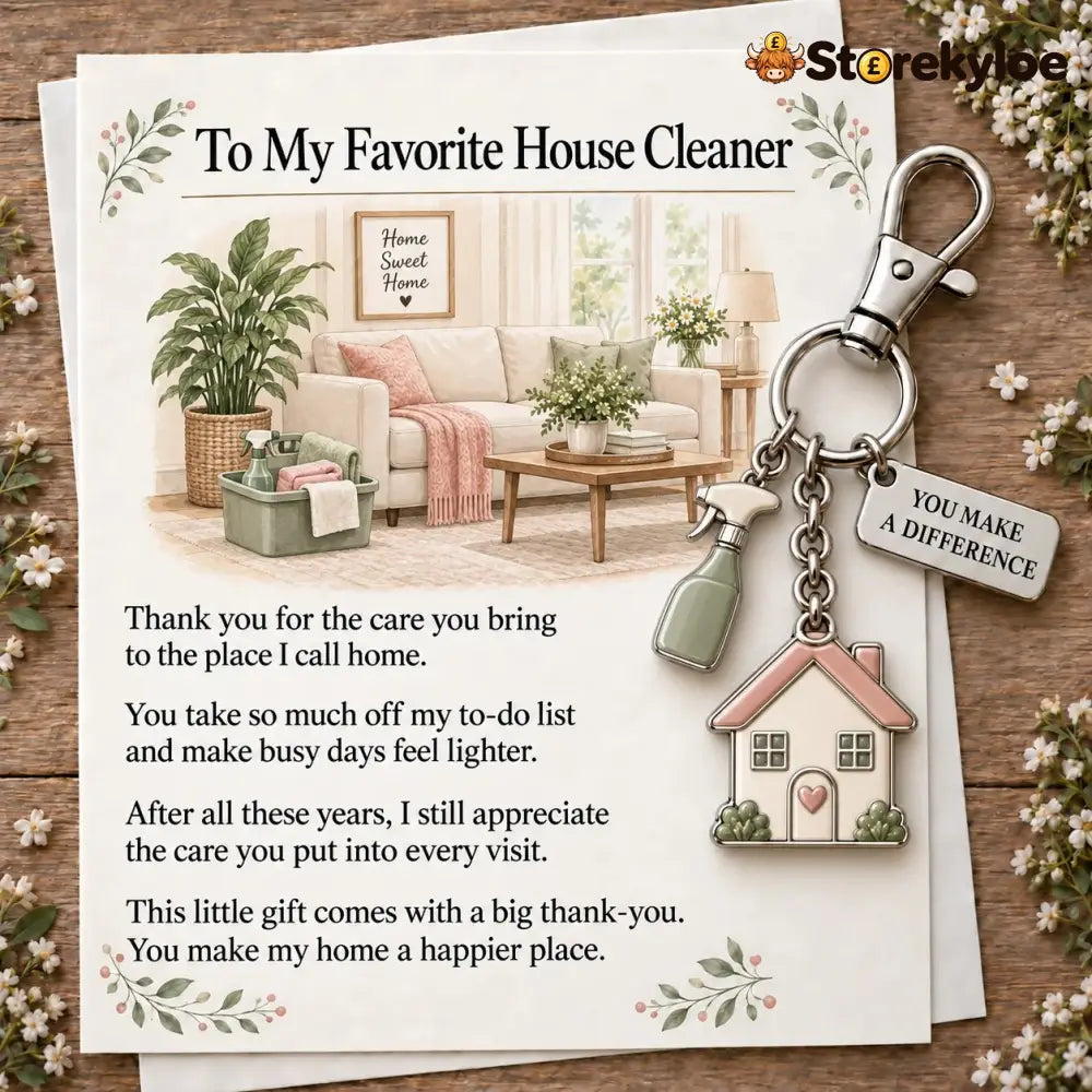 ✨ The ’You Make a Difference’ Appreciation Gift Set – Keychain & Greeting Card ✨ - 🧹 House Cleaner / Buy 1