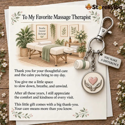 ✨ The ’You Make a Difference’ Appreciation Gift Set – Keychain & Greeting Card ✨ - 💆♀️ Massage Therapist / Buy 1