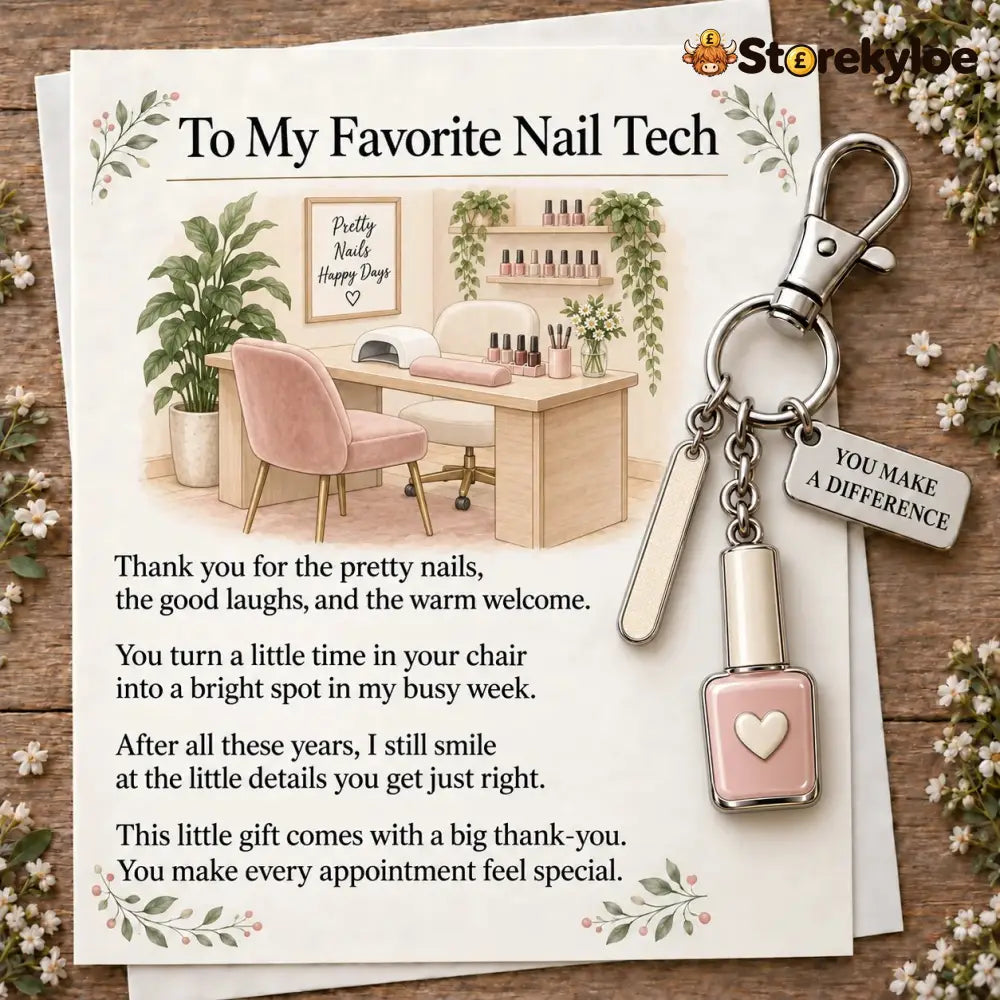 ✨ The ’You Make a Difference’ Appreciation Gift Set – Keychain & Greeting Card ✨ - 💅 Nail Tech / Buy 1