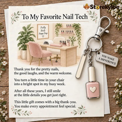 ✨ The ’You Make a Difference’ Appreciation Gift Set – Keychain & Greeting Card ✨ - 💅 Nail Tech / Buy 1