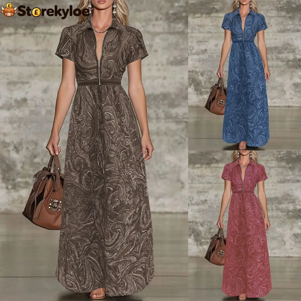 🌟 Timeless Paisley Print Maxi Dress: Effortless Elegance for Every Occasion