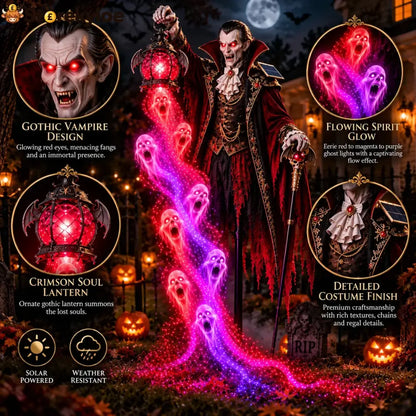 🎁 Today Only: 49% Off 🎁🧛 Vampire Lord Crimson Soul Solar Garden Light