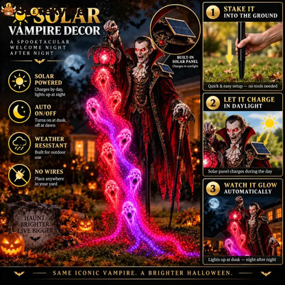 🎁 Today Only: 49% Off 🎁🧛 Vampire Lord Crimson Soul Solar Garden Light