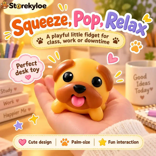 🐶tongue-popping Puppy Squeeze Toy – Cute Pocket Fidget Companion - Buy 1 Set (3 Pcs)