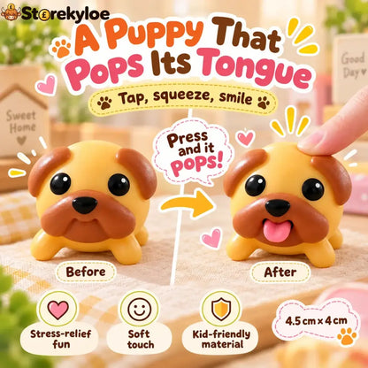 🐶tongue-popping Puppy Squeeze Toy – Cute Pocket Fidget Companion - Buy 1 Set (3 Pcs)