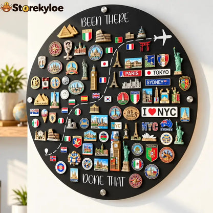 🌎✨Travel Magnet Board - 💕Every Magnet Has a Story. Every Journey Deserves a Place - Circle / 8 inches (20 cm)