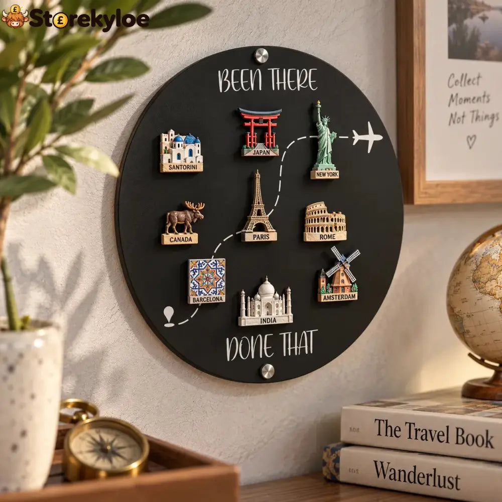 🌎✨Travel Magnet Board - 💕Every Magnet Has a Story. Every Journey Deserves a Place - Circle / 8 inches (20 cm)