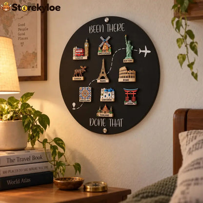 🌎✨Travel Magnet Board - 💕Every Magnet Has a Story. Every Journey Deserves a Place - Circle / 8 inches (20 cm)