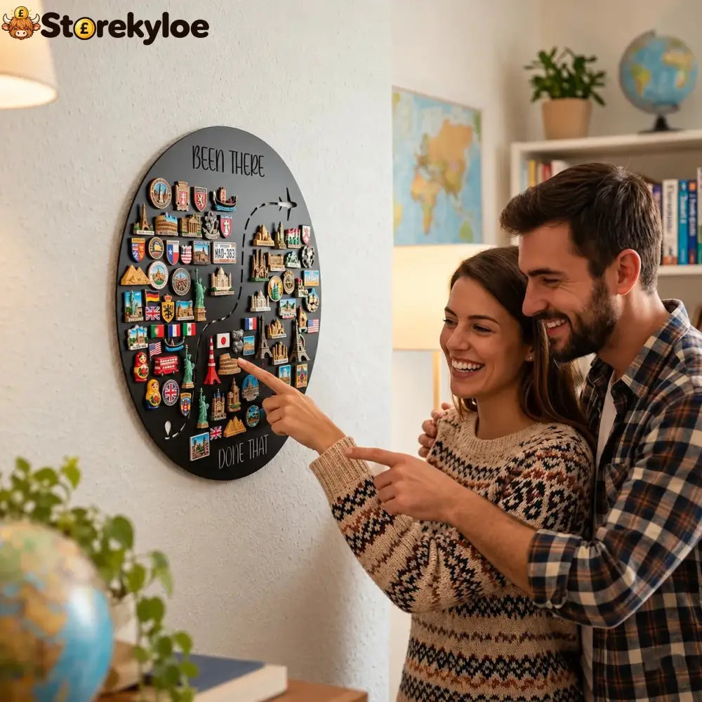 🌎✨Travel Magnet Board - 💕Every Magnet Has a Story. Every Journey Deserves a Place - Circle / 8 inches (20 cm)