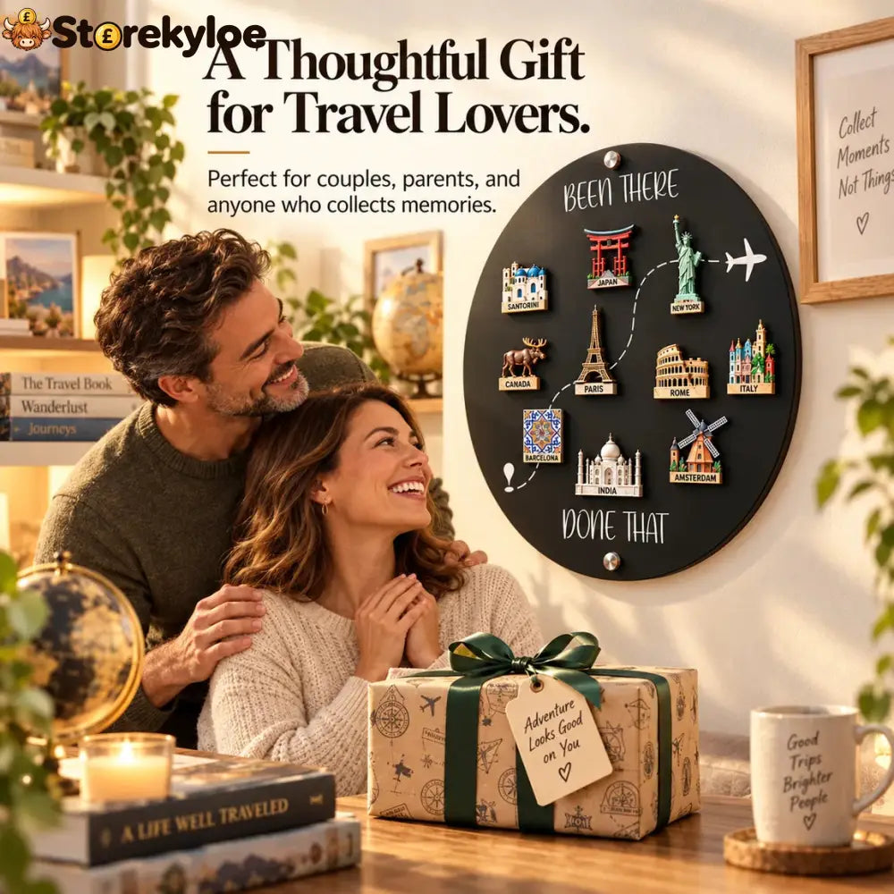 🌎✨Travel Magnet Board - 💕Every Magnet Has a Story. Every Journey Deserves a Place - Circle / 8 inches (20 cm)