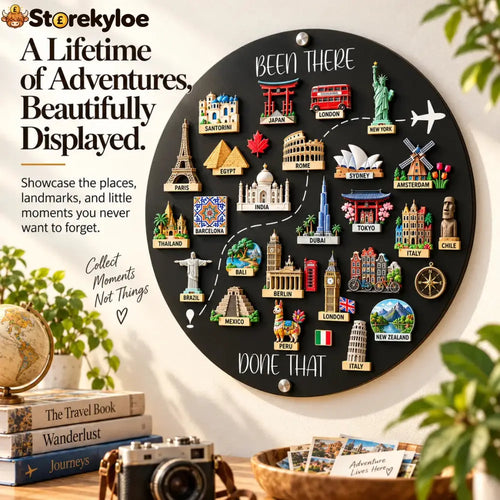🌎✨Travel Magnet Board - 💕Every Magnet Has a Story. Every Journey Deserves a Place - Circle / 8 inches (20 cm)