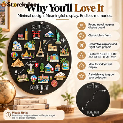 🌎✨Travel Magnet Board - 💕Every Magnet Has a Story. Every Journey Deserves a Place - Circle / 8 inches (20 cm)